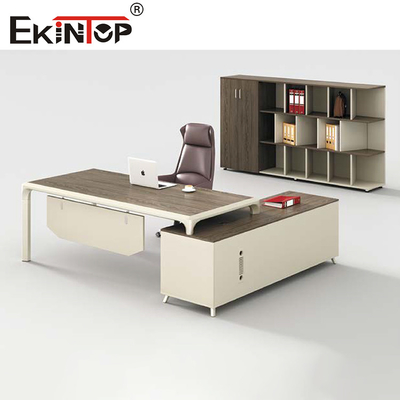 Muebles de oficinas Gray Brown del escritorio ejecutivo moderno en forma de L extensible