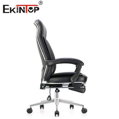 Silla de cuero del negro contemporáneo de 360 eslabones giratorios para los muebles de oficinas