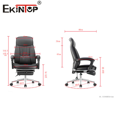 Silla de cuero del negro contemporáneo de 360 eslabones giratorios para los muebles de oficinas