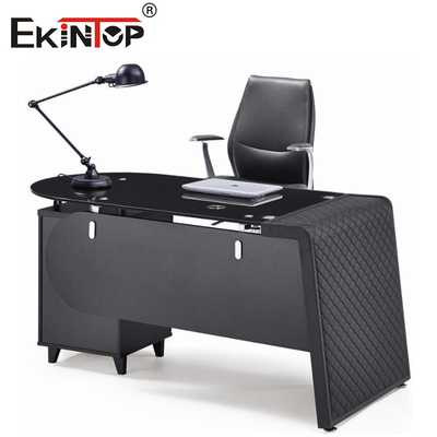 8 mm de espesor de escritorio de vidrio Mesa de oficina con cajón tamaño personalizado para muebles para el hogar