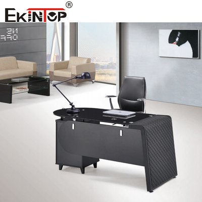 8 mm de espesor de escritorio de vidrio Mesa de oficina con cajón tamaño personalizado para muebles para el hogar