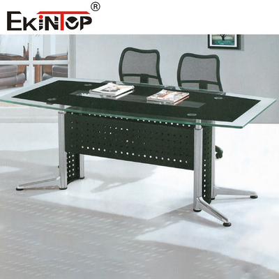 Mesa de conferencias de vidrio negro de SGS Mejorar la imagen profesional Mostrar gusto empresarial