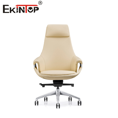 Silla de oficina giratoria de cuero cómoda con rueda silenciosa de PU