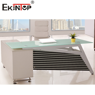 Escritorio de vidrio contemporáneo de OEM Redefine su espacio de trabajo con elegancia moderna