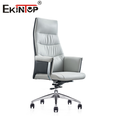Silla de oficina ergonómica de cuero blanco moderno estilo elegante y confort excepcional