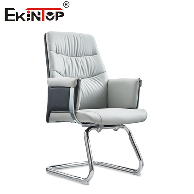 Silla de oficina ergonómica de cuero blanco moderno estilo elegante y confort excepcional
