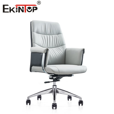 Silla de oficina ergonómica de cuero blanco moderno estilo elegante y confort excepcional