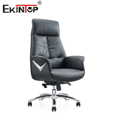 Silla de oficina de cuero con respaldo alto Tensión flexible asiento ajustable Alta durabilidad