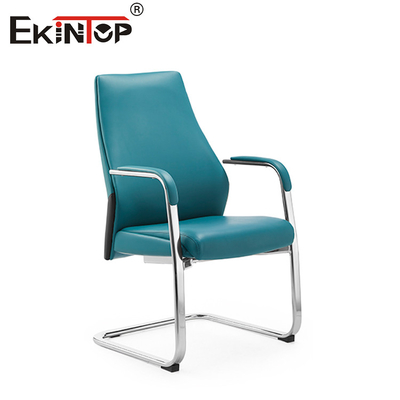 Silla de oficina de cuero de PVC de espalda alta moderna con base de aluminio giratoria de 350 mm