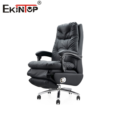 Silla de oficina reclinable clásica de cuero genuino para profesionales
