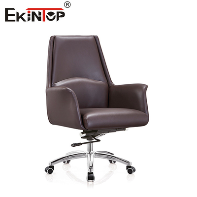 Sillones giratorios de cuero sin igual con base de aluminio