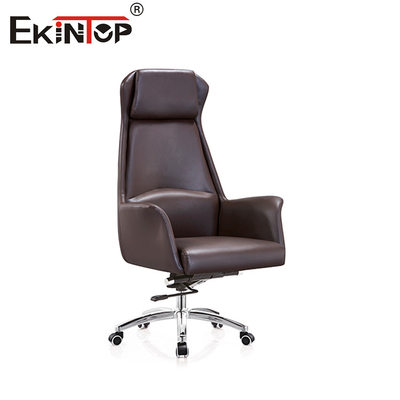 Sillones giratorios de cuero sin igual con base de aluminio