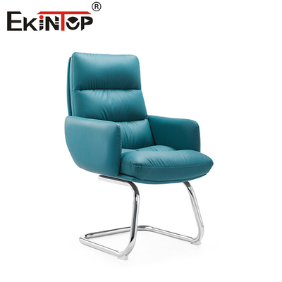 Silla de cuero azul moderno de diseño elegante para espacios contemporáneos