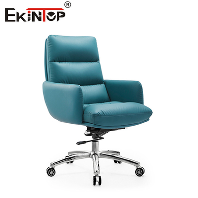Silla de cuero azul moderno de diseño elegante para espacios contemporáneos