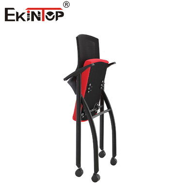 Cushion de espuma negro y rojo sillas plegables de entrenamiento con ruedas