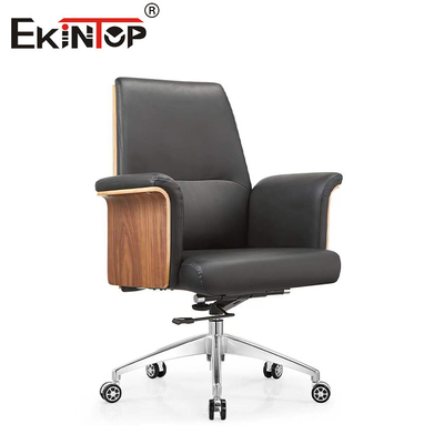Silla de oficina de cuero ergonómico con cabos de absorción de sonido