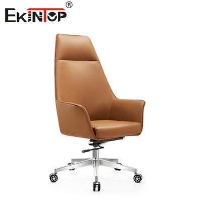 Silla ergonómica de cuero con soporte lumbar con reposabrazos de almohadilla de PU