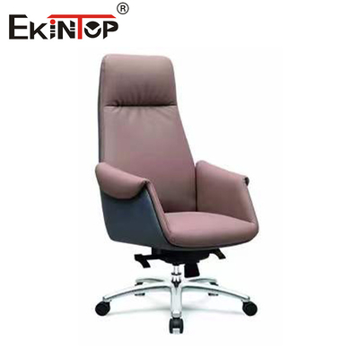 Silla de oficina de cuero giratorio ergonómico de PU para interiores con espalda alta ODM