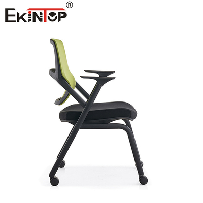 Apoyos para brazos 3D plegables silla de entrenamiento de malla verde con ruedas