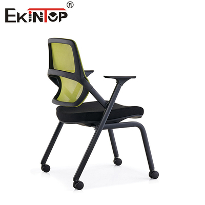 Apoyos para brazos 3D plegables silla de entrenamiento de malla verde con ruedas