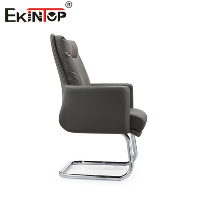 Silla de oficina ergonómica de cuero con respaldo lumbar