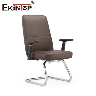 Silla de oficina de cuero giratoria giratoria clásica con soporte lumbar ajustable