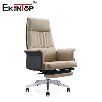 Silla de oficina de cuero ergonómica ejecutiva multifunción de espuma moldeada de alta densidad