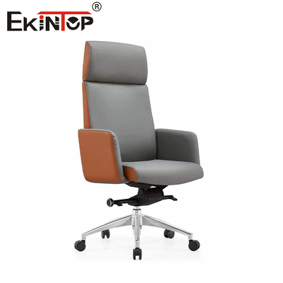 Muebles comerciales silla de oficina de cuero de espalda alta soporte lumbar ajustable