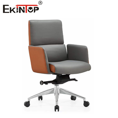 Muebles comerciales silla de oficina de cuero de espalda alta soporte lumbar ajustable