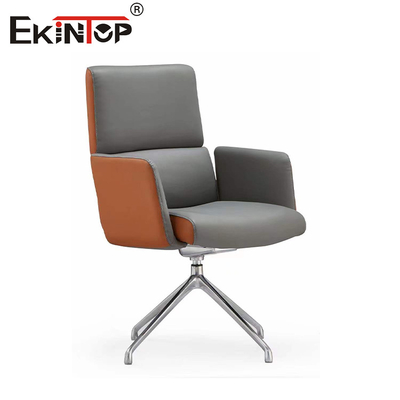 Muebles comerciales silla de oficina de cuero de espalda alta soporte lumbar ajustable