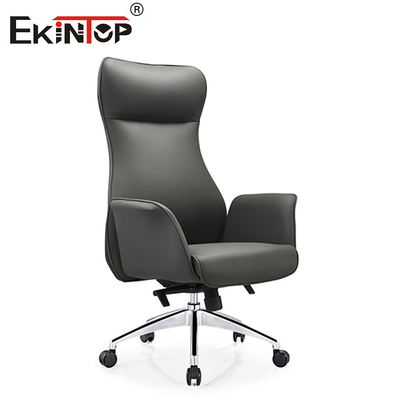Oficina Negro De espalda alta Silla de cuero de PU de altura ajustable apoyabrazos