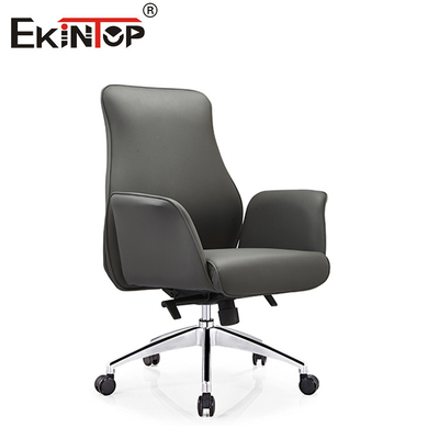 Oficina Negro De espalda alta Silla de cuero de PU de altura ajustable apoyabrazos