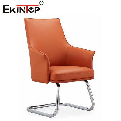 Silla de cuero giratoria ajustable para ascensor de gas con girador y reposabrazos de altura ajustable