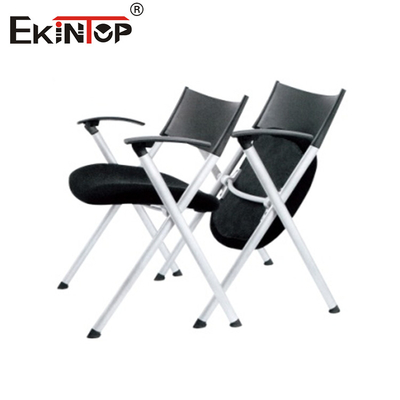Silla de entrenamiento de almacenamiento integrado silla plegable de plástico negro con tableta de escritura