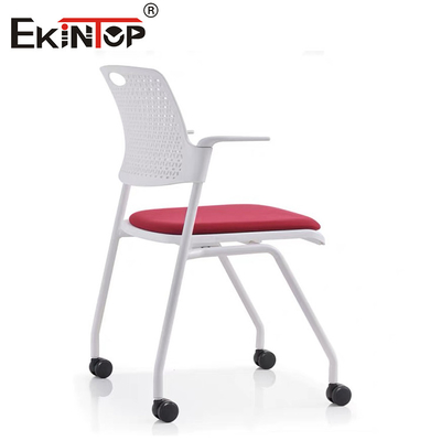 Silla de entrenamiento plegable con rodillos de respaldo de plástico marco de hierro