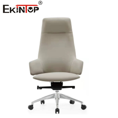 ODM Silla de oficina ergonómica con reposabrazos de cuero y ruedas