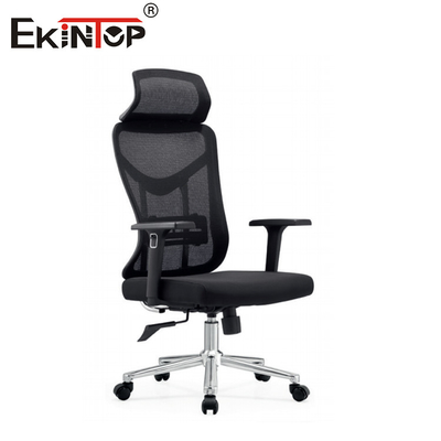 Silla de oficina de malla ergonómica ajustable de espalda alta negra estilo moderno