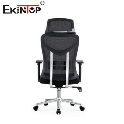 Silla de oficina de malla ergonómica ajustable de espalda alta negra estilo moderno