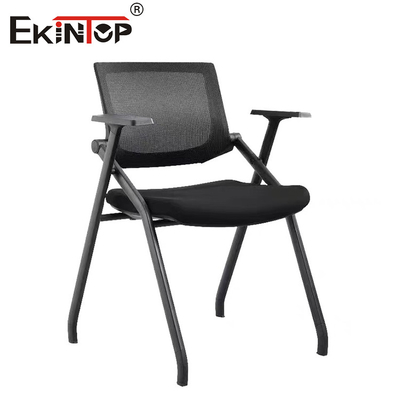 Silla plegable de sala de entrenamiento con reposabrazos y piernas de metal