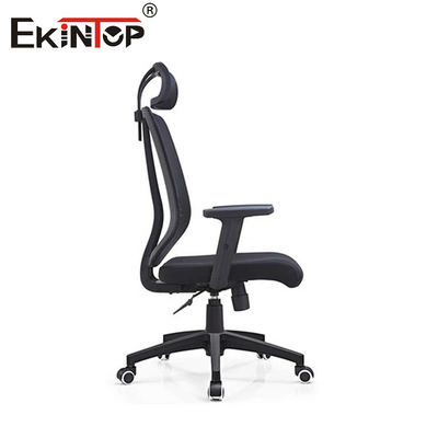 Silla de oficina de apoyo lumbar en la parte superior de la espalda con malla giratoria ergonómica