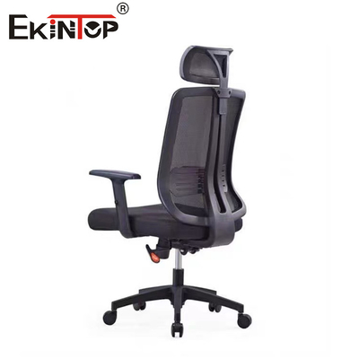 Silla de oficina de apoyo lumbar en la parte superior de la espalda con malla giratoria ergonómica