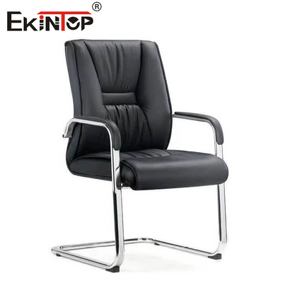 Silla de oficina de cuero de PU confortable sin ruedas Muebles comerciales