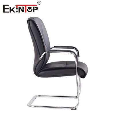 Silla de oficina de cuero de PU confortable sin ruedas Muebles comerciales