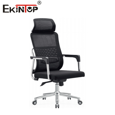 Silla de oficina de malla negra con altura de la espalda ajustable y elevador de gas