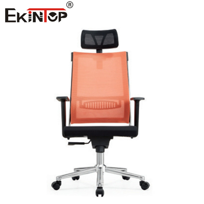 Silla de oficina de malla naranja con altura ajustable del reposacabezas para el trabajo