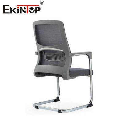 Silla de oficina de malla gris sin castros Marco de metal Diseño moderno