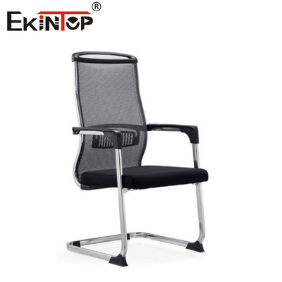 Silla de oficina de malla de espalda alta con marco de metal de asiento en forma de arco