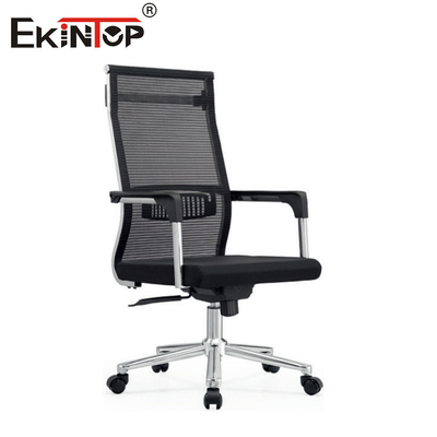 Silla de oficina con malla curva ergonómica con marco metálico y reposabrazos