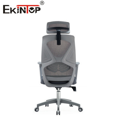 Silla de oficina de malla ergonómica gris con reposabrazos de PP 10 años de garantía