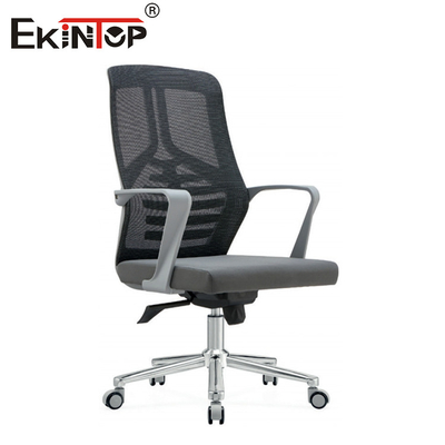 Silla de oficina duradera de malla media con ruedas giratorias y altura ajustable